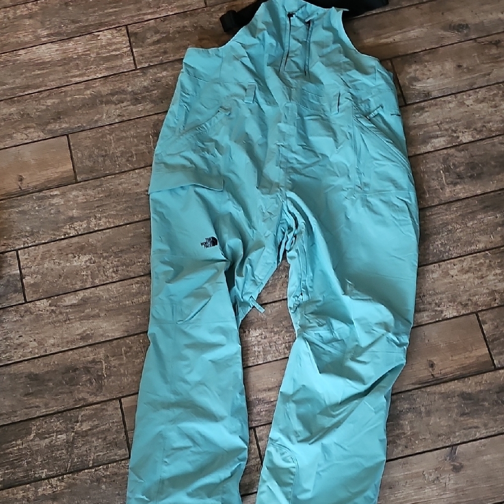 Women's Teal Northface Snow Bibs